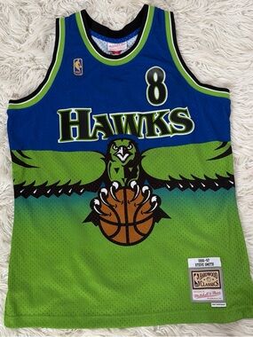 Mitchell & Ness Blue and Green Swingman Basketball Jersey